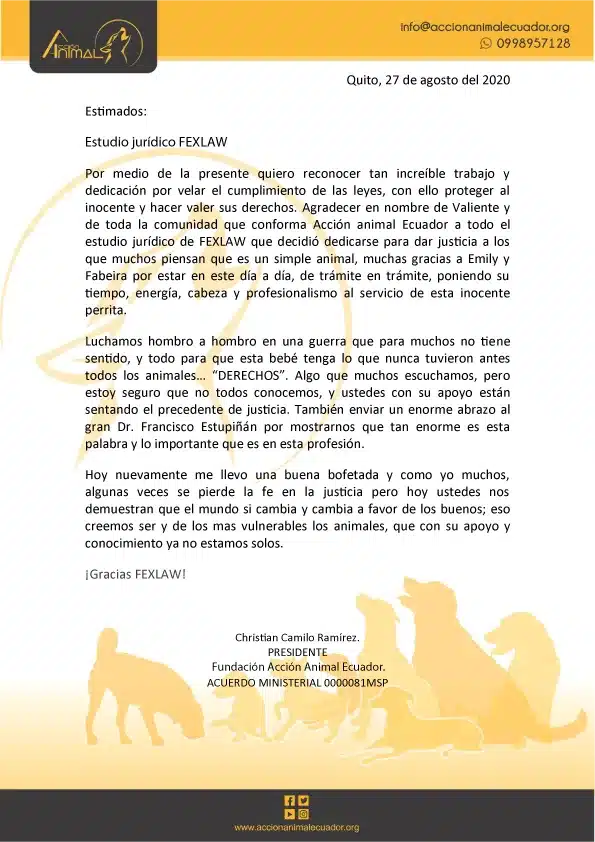 AGRADECIMIENTO FEXLAW